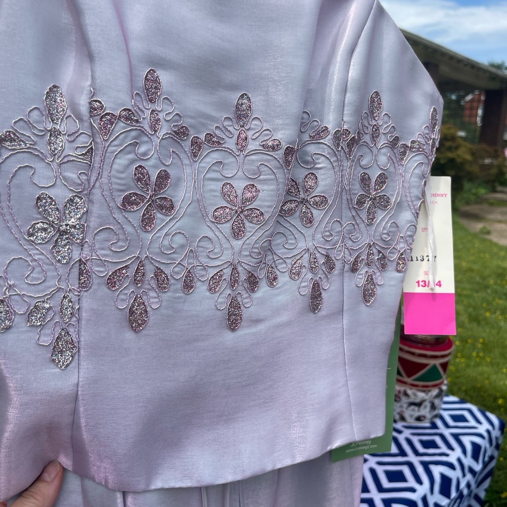 JCPenney Lilac Embroidered Blouse